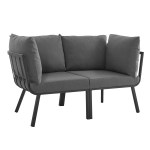 Riverside 2 Piece Outdoor Patio Aluminum Sectional Sofa Set - Image 10