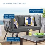 Riverside 2 Piece Outdoor Patio Aluminum Sectional Sofa Set - Image 2
