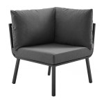 Riverside 3 Piece Outdoor Patio Aluminum Sectional Sofa Set - Image 5