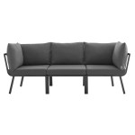 Riverside 3 Piece Outdoor Patio Aluminum Sectional Sofa Set - Image 10