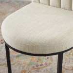 Isla Channel Tufted Upholstered Fabric Dining Side Chair - Image 3