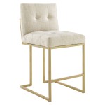Privy Gold Stainless Steel Upholstered Fabric Counter Stool - Image 8