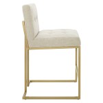 Privy Gold Stainless Steel Upholstered Fabric Counter Stool - Image 7