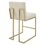 Privy Gold Stainless Steel Upholstered Fabric Counter Stool - Image 6