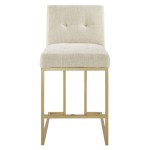 Privy Gold Stainless Steel Upholstered Fabric Counter Stool - Image 5