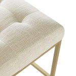 Privy Gold Stainless Steel Upholstered Fabric Counter Stool - Image 4