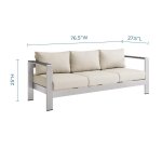 Shore Outdoor Patio Aluminum Sofa - Image 10