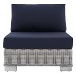 Conway Sunbrella® Outdoor Patio Wicker Rattan Armless Chair - Image 6