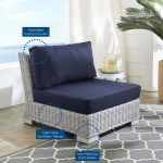 Conway Sunbrella® Outdoor Patio Wicker Rattan Armless Chair - Image 2