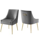 Discern Upholstered Performance Velvet Dining Chair Set of 2 - Image 4