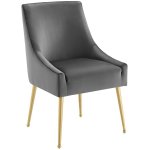 Discern Upholstered Performance Velvet Dining Chair Set of 2 - Image 3