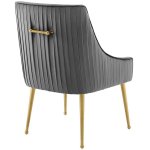 Discern Pleated Back Upholstered Performance Velvet Dining Chair Set of 2 - Image 2