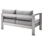 Shore Sunbrella® Fabric Aluminum Outdoor Patio Left-Arm Loveseat - Image 6