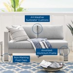 Shore Sunbrella® Fabric Aluminum Outdoor Patio Left-Arm Loveseat - Image 2