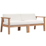 Bayport Outdoor Patio Teak Wood 2-Seater Loveseat - Image 12