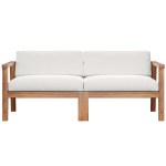 Bayport Outdoor Patio Teak Wood 2-Seater Loveseat - Image 11