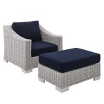Conway 2-Piece Sunbrella® Outdoor Patio Wicker Rattan Armchair and Ottoman Set - Image 12
