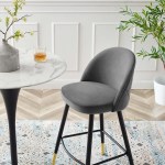 Cordial Performance Velvet Bar Stools Set of 2 - Image 2