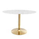 Verne 48" Oval Artificial Marble Dining Table - Image 6