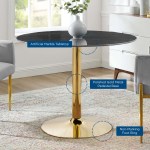 Verne 40" Artificial Marble Dining Table - Image 3