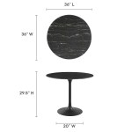 Lippa 36" Round Faux Marble Dining Table - Image 3