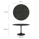 Lippa 48" Round Faux Marble Dining Table - Image 3