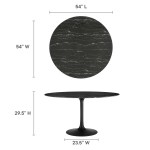 Lippa 54" Round Faux Marble Dining Table - Image 3