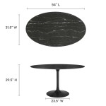Lippa 54" Oval Faux Marble Dining Table - Image 3