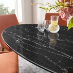 Lippa 60" Oval Faux Marble Dining Table - Image 2