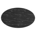 Lippa 78" Oval Faux Marble Dining Table - Image 6