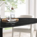 Lippa 78" Oval Faux Marble Dining Table - Image 2