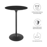 Lippa 28" Round Faux Marble Bar Table - Image 4