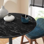 Lippa 28" Round Faux Marble Bar Table - Image 2