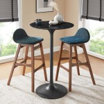 Lippa 28" Round Faux Marble Bar Table