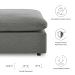 Commix Overstuffed Outdoor Patio Ottoman - Image 2