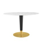 Zinque 48" Oval Artificial Marble Dining Table - Image 5