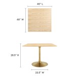 Lippa 40" Square Wood Dining Table - Image 3