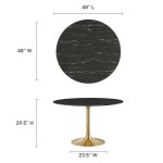 Lippa 48" Round Faux Marble Dining Table - Image 4