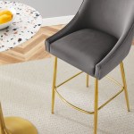 Discern Performance Velvet Bar Stool - Image 2