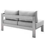 Shore 7 Piece Sunbrella® Fabric Outdoor Patio Aluminum Sectional Sofa Set - Image 9