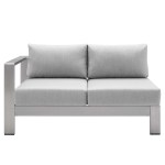 Shore 7 Piece Sunbrella® Fabric Outdoor Patio Aluminum Sectional Sofa Set - Image 8