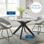 Traverse 50" Round Performance Artificial Marble Dining Table - Image 4