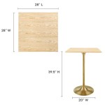 Lippa 28" Square Wood Bar Table - Image 4