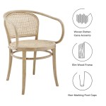 Oliana Wood Dining Armchair Set of 2 - Image 4