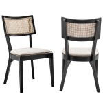 Caledonia Fabric Upholstered Wood Dining Chair Set of 2 - Image 10