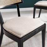 Caledonia Fabric Upholstered Wood Dining Chair Set of 2 - Image 4
