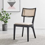 Caledonia Fabric Upholstered Wood Dining Chair Set of 2 - Image 3