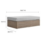 Convene Outdoor Patio Rectangle Ottoman - Image 4