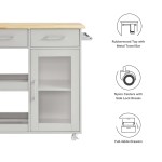 Culinary Kitchen Cart With Towel Bar - Image 3