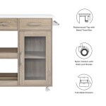 Culinary Kitchen Cart With Towel Bar - Image 3